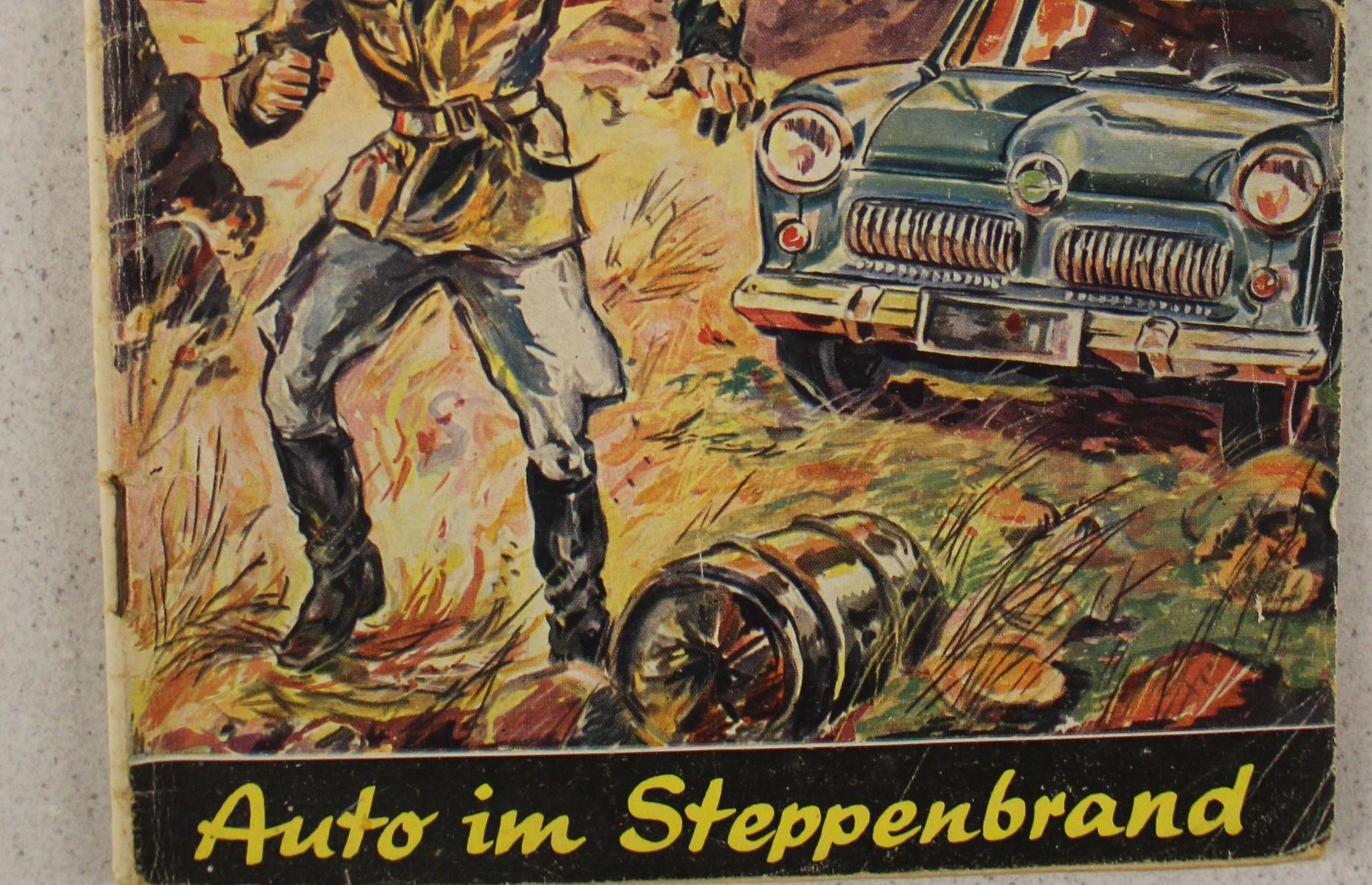 Hier sieht man das Cover des Hefts &quot;Auto im Steppenbrand&quot; der Reihe: Gib Gas - Die spannende Autoreihe 