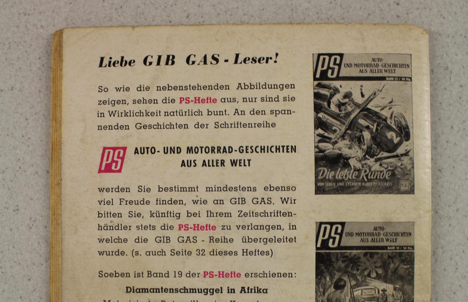 Das ist die Rückseite des Hefts &quot;Auto im Steppenbrand&quot; der Reihe: Gib Gas - Die spannende Autoreihe