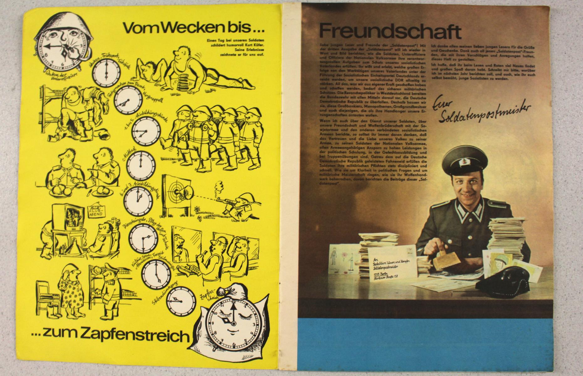 Das sind die ersten zwei Seiten der Soldatenpost. Hier werden &quot;die jungen Leser&quot; adressiert